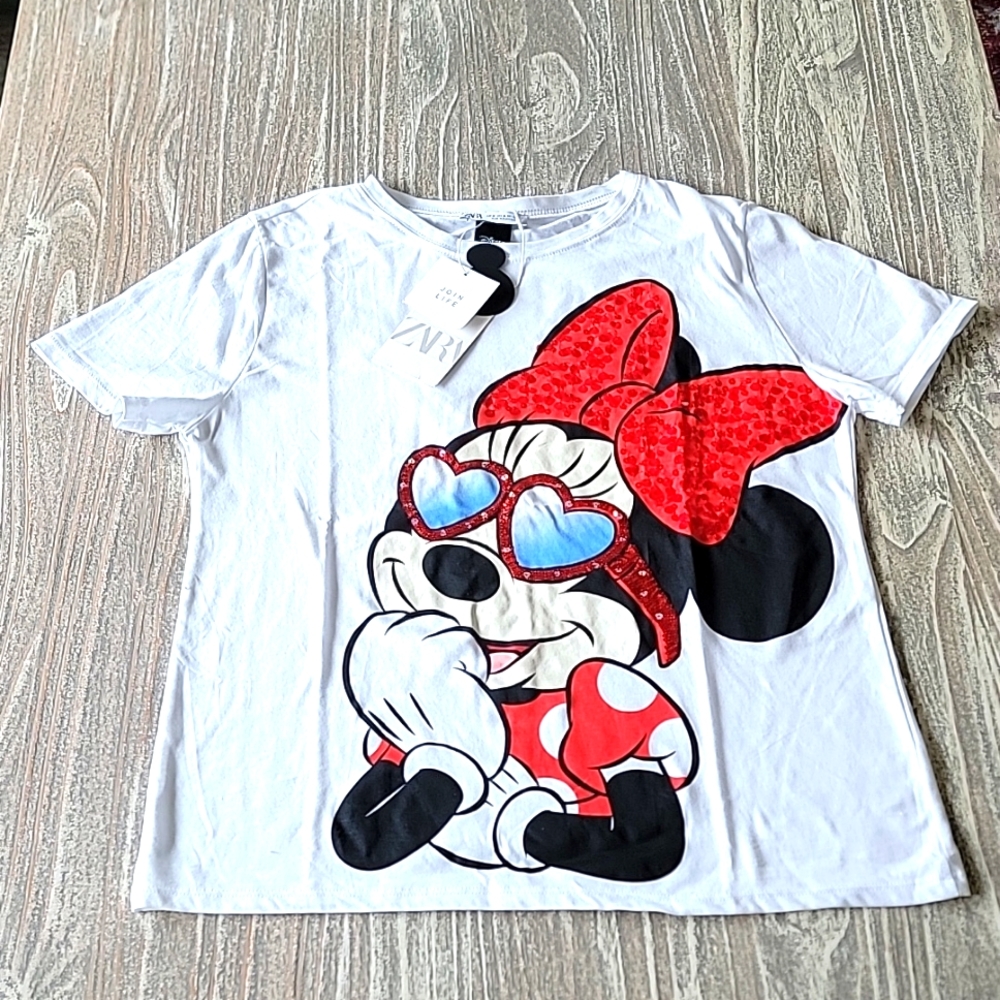Zara minnie mouse sequence t-shirt